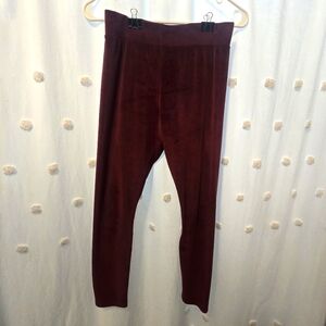Oshkosh B'Gosh Girls Burgundy Velour Leggings Size 14a